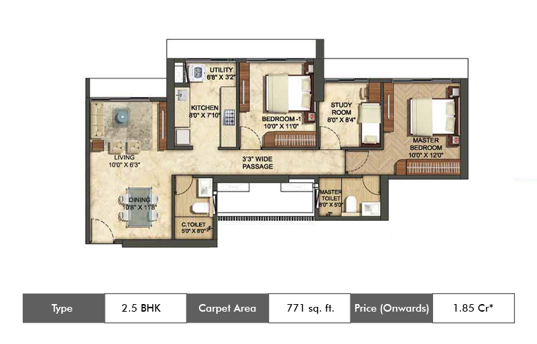 2 Lodha-Allura-2BHK-771Sq.ft